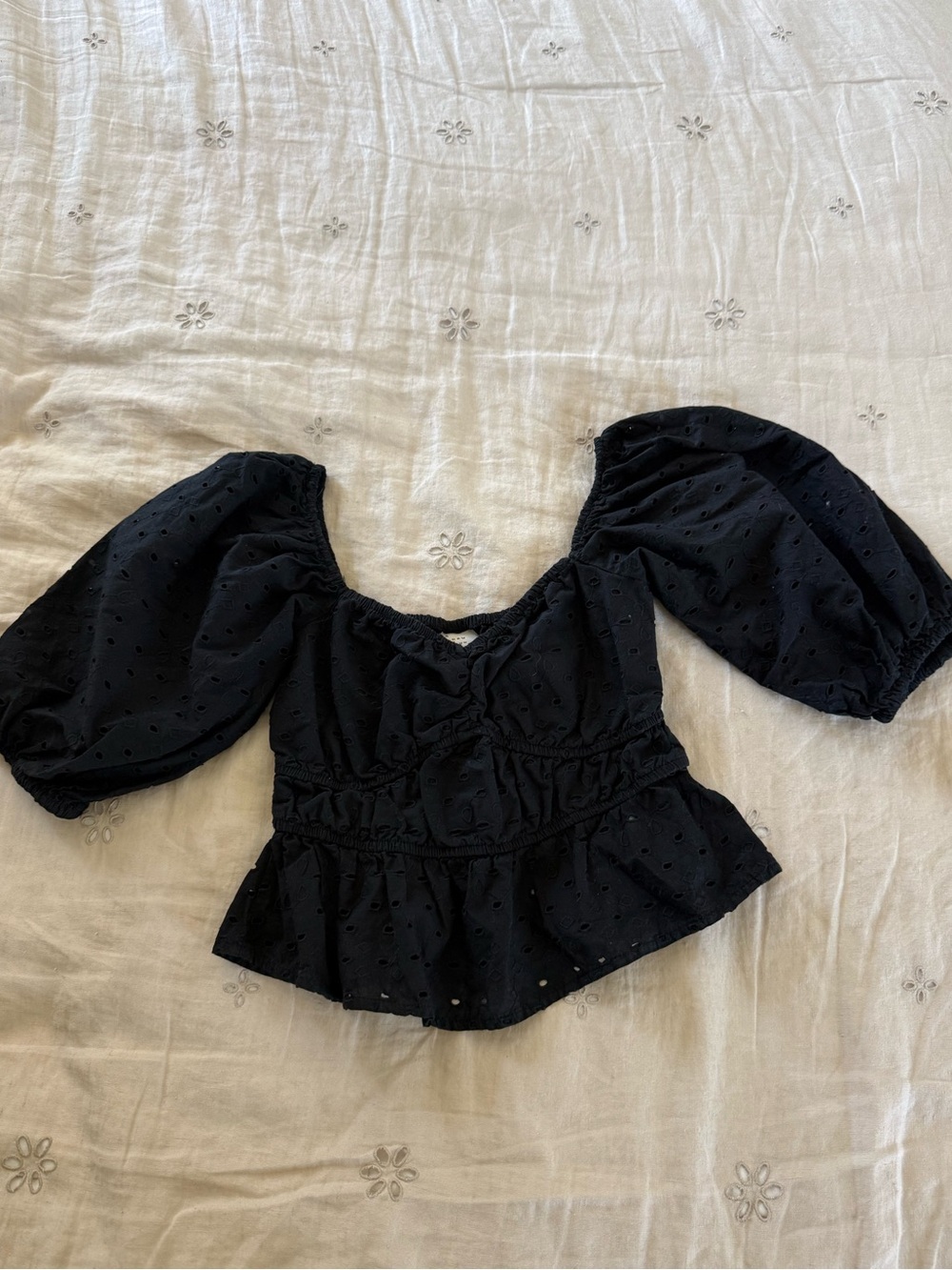 a new day eyelet puff sleeve top